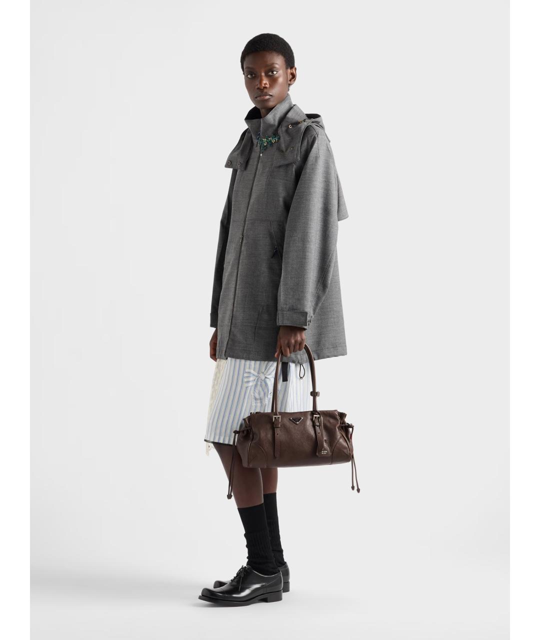 PRADA Коричневая кожаная сумка через плечо, фото 3