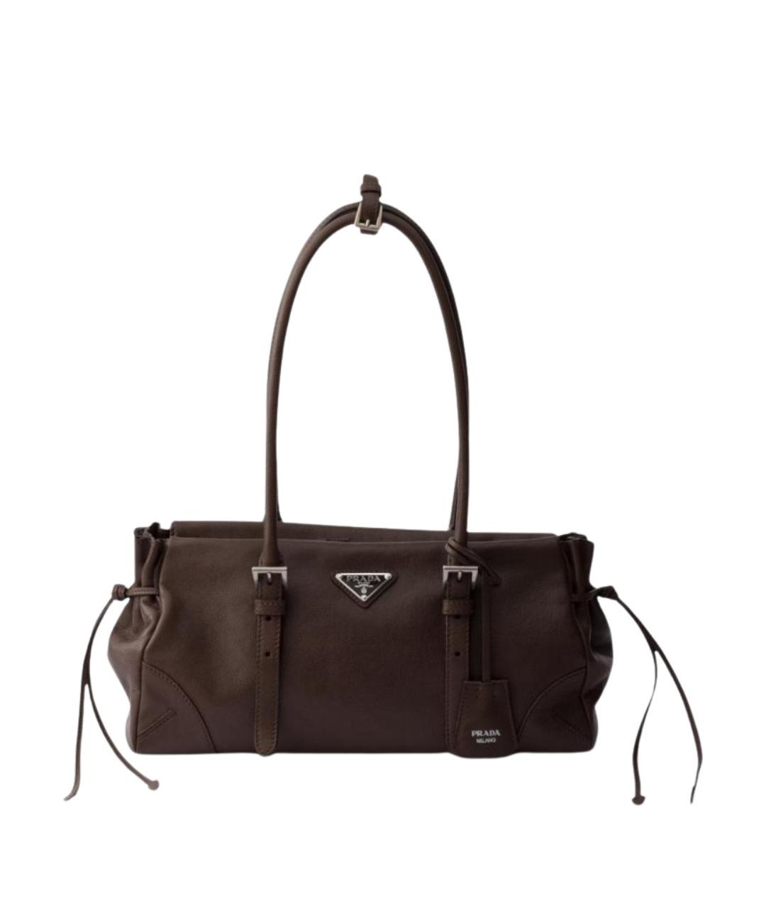 PRADA Коричневая кожаная сумка через плечо, фото 1