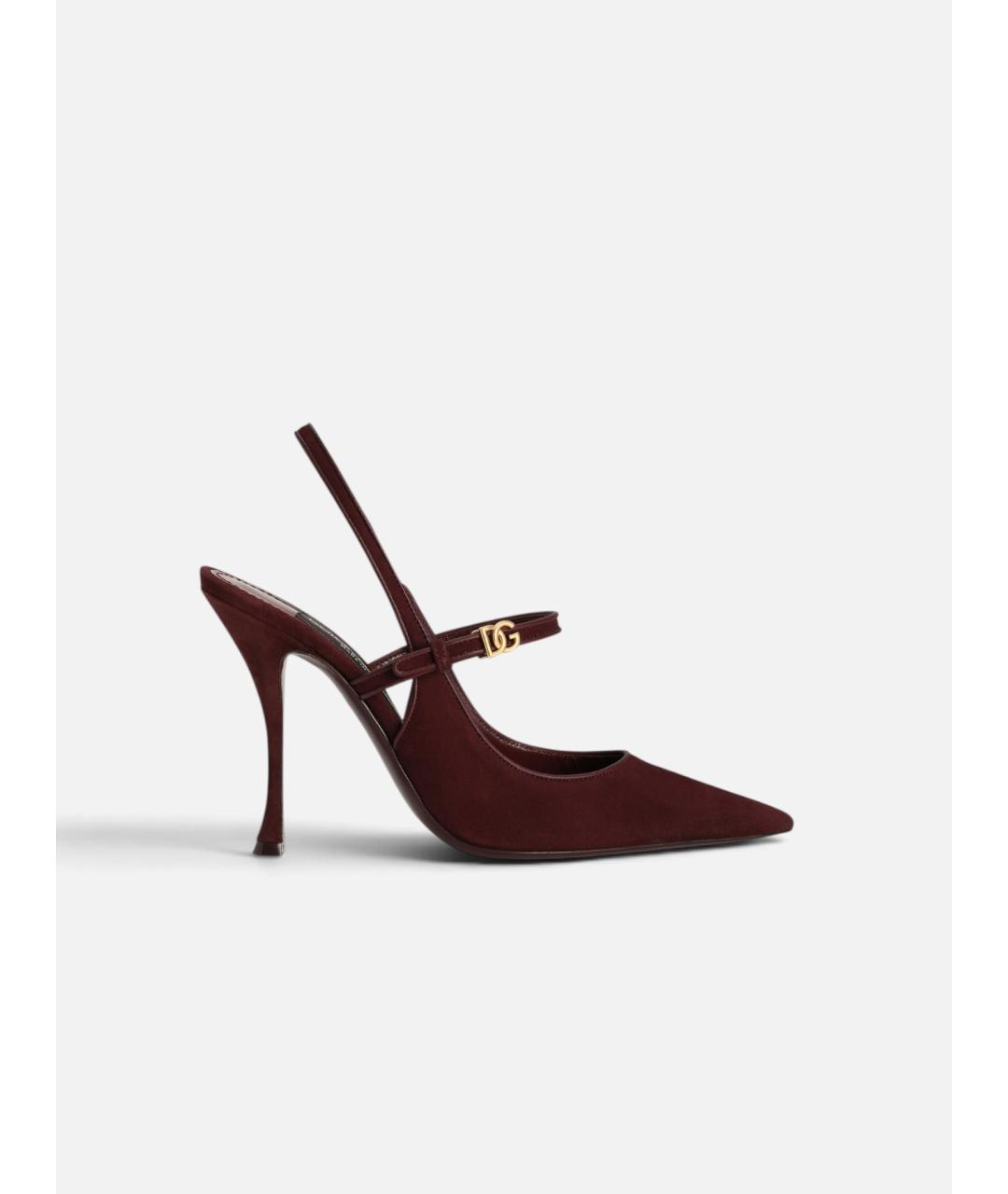 DOLCE&GABBANA Бордовые кожаные туфли, фото 5