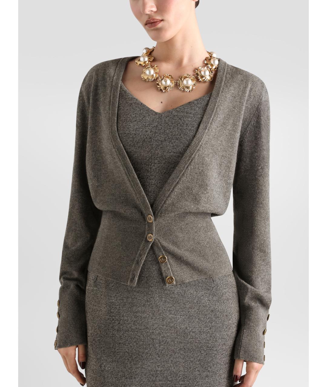DOLCE&GABBANA Серый кашемировый кардиган, фото 3