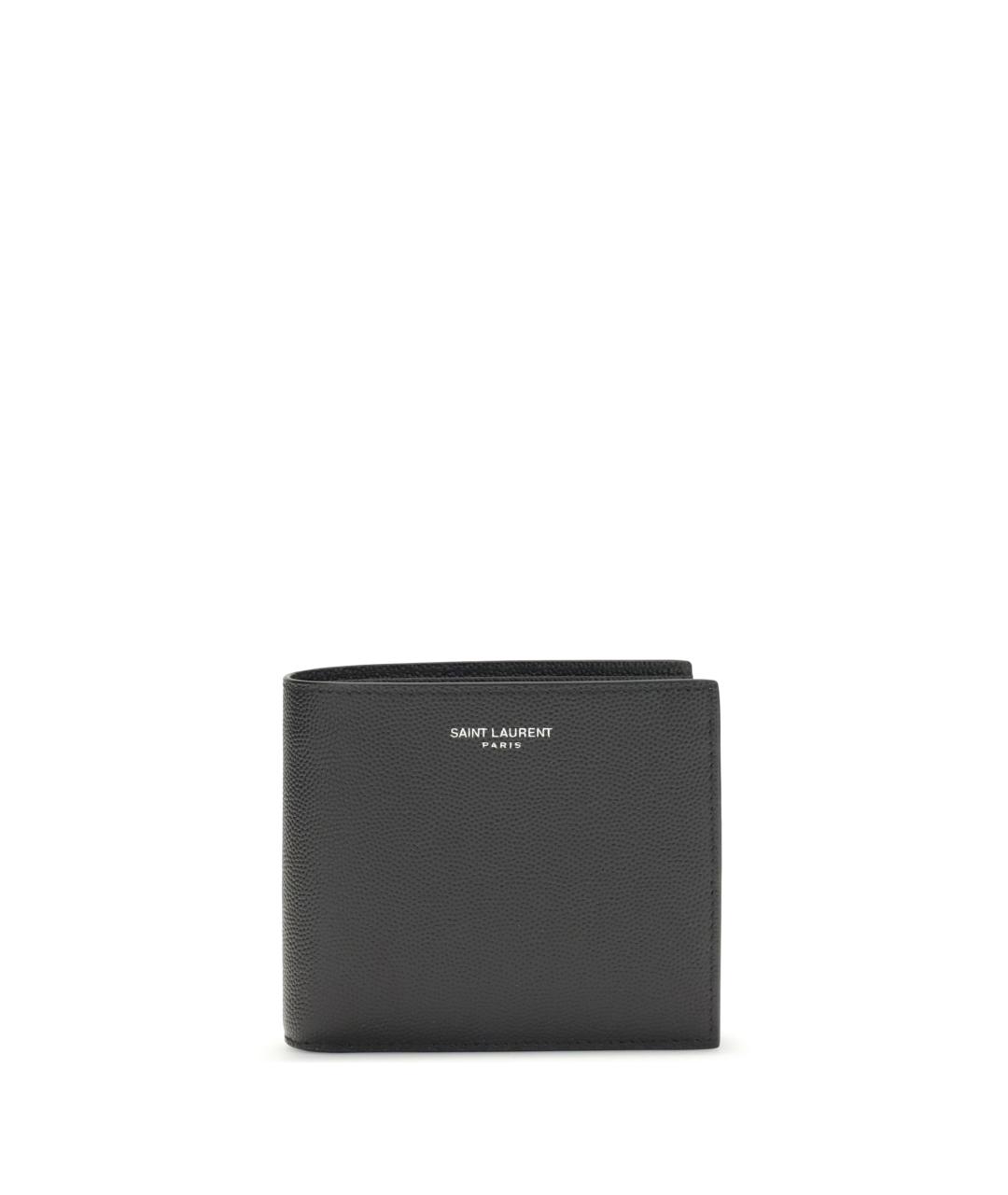 SAINT LAURENT Черный кожаный кошелек, фото 1
