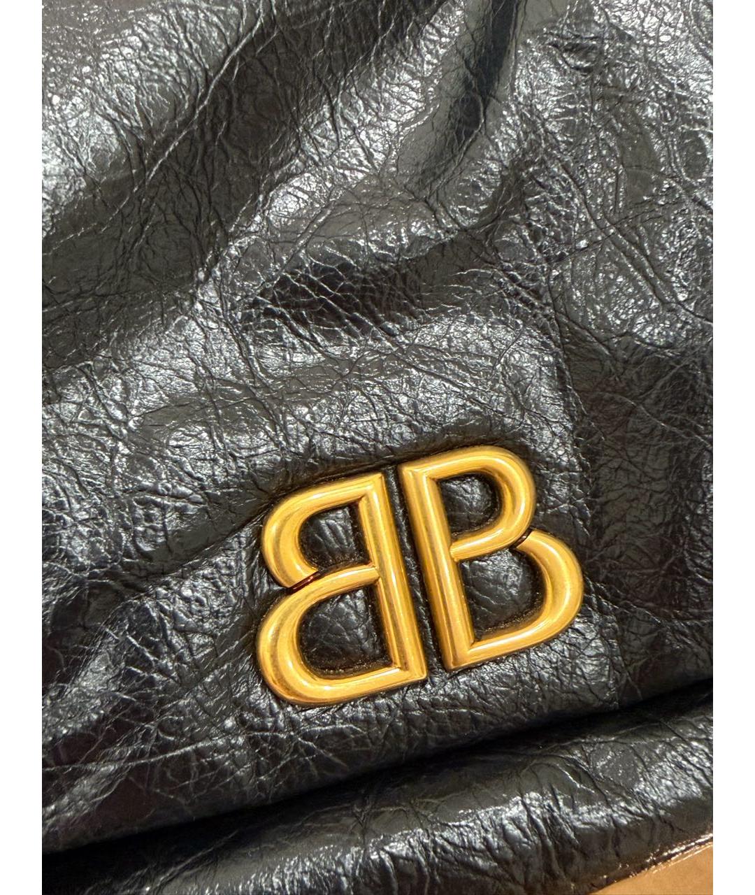 BALENCIAGA Черная кожаная сумка через плечо, фото 5