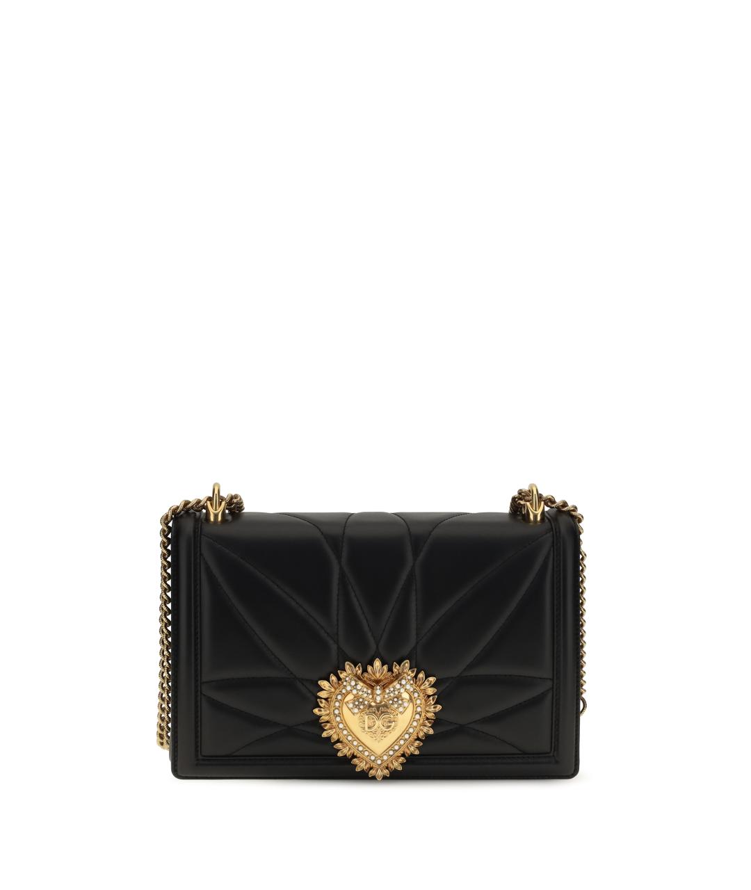 DOLCE&GABBANA Черная кожаная сумка через плечо, фото 1