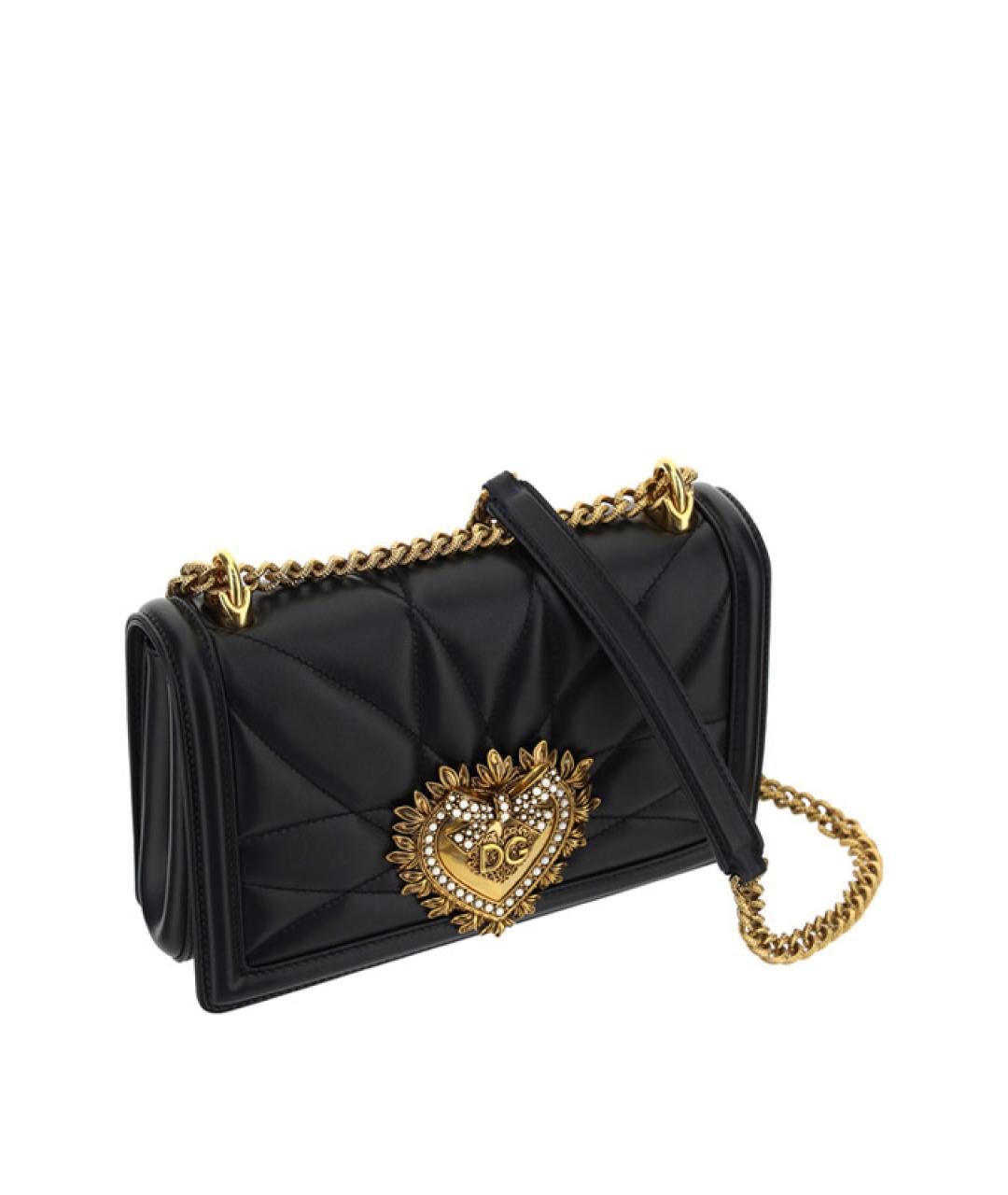 DOLCE&GABBANA Черная кожаная сумка через плечо, фото 5