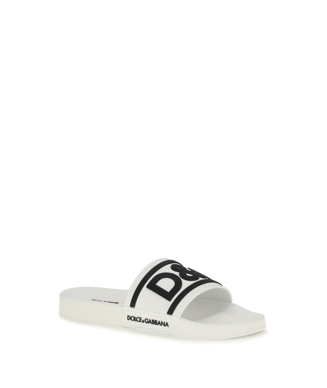 DOLCE&GABBANA Белые синтетические сандалии, фото 2