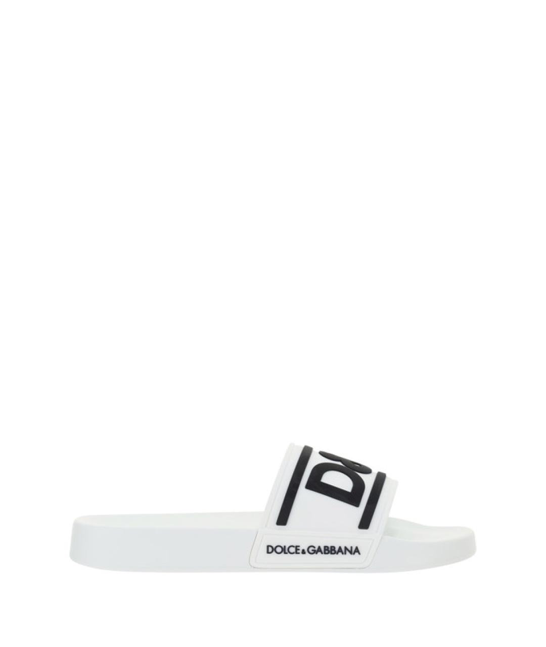 DOLCE&GABBANA Белые синтетические сандалии, фото 1