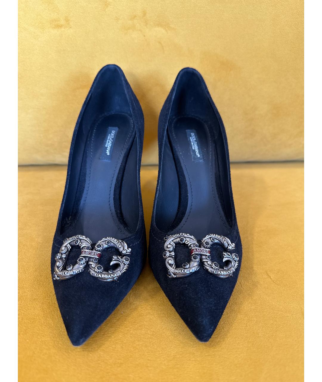 DOLCE&GABBANA Черные замшевые туфли, фото 2
