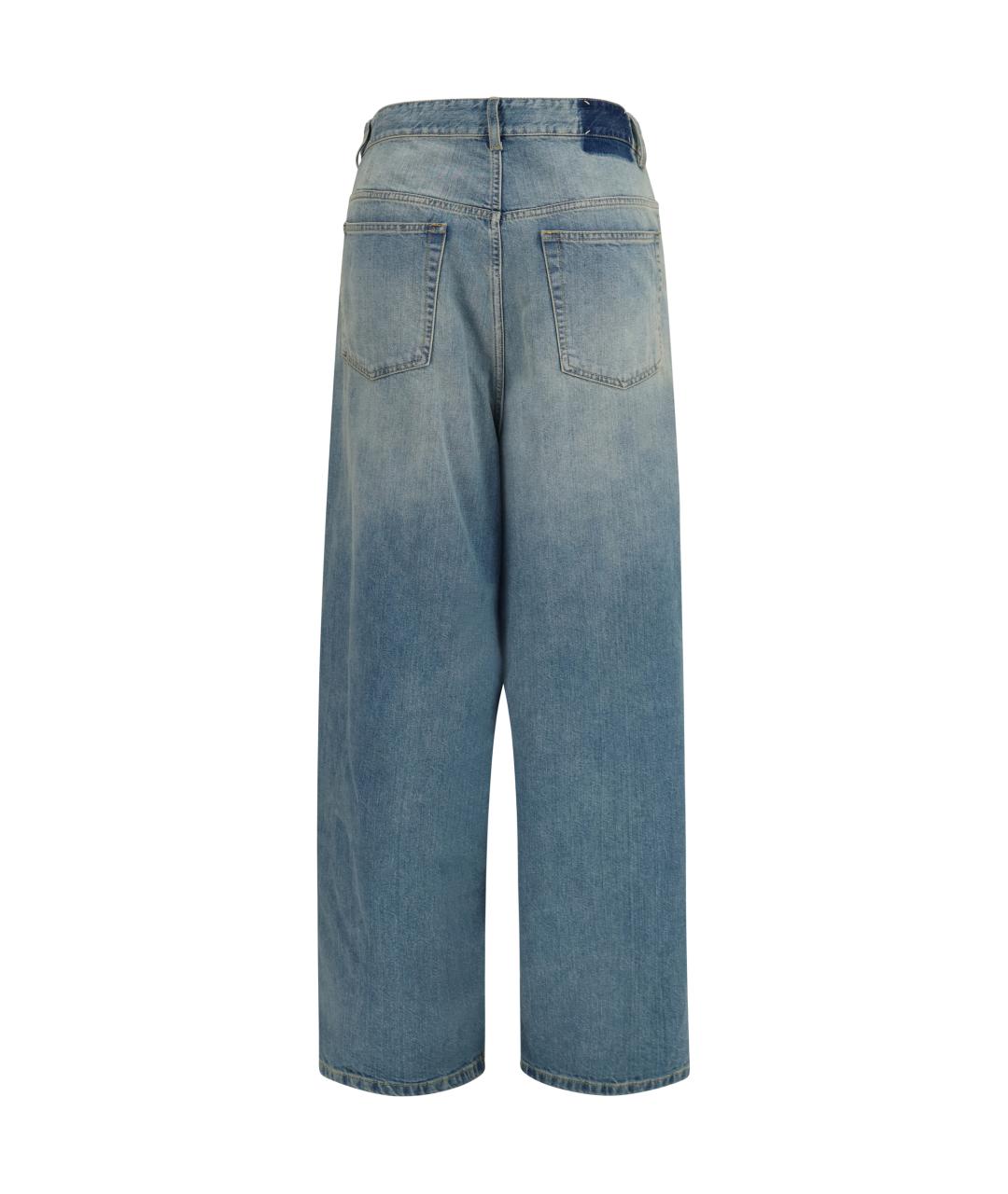 MAISON MARGIELA Синие хлопковые прямые джинсы, фото 2