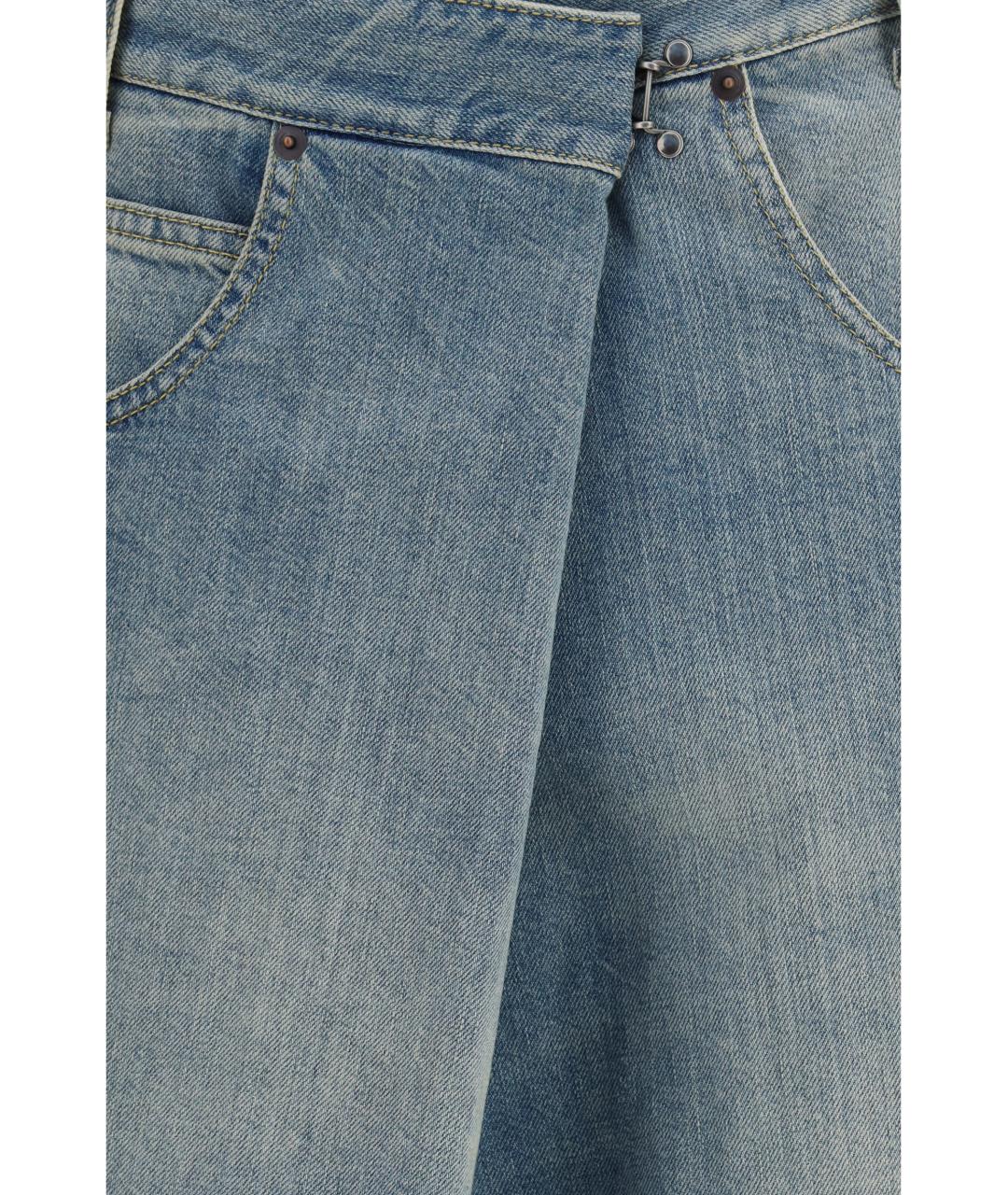 MAISON MARGIELA Синие хлопковые прямые джинсы, фото 3