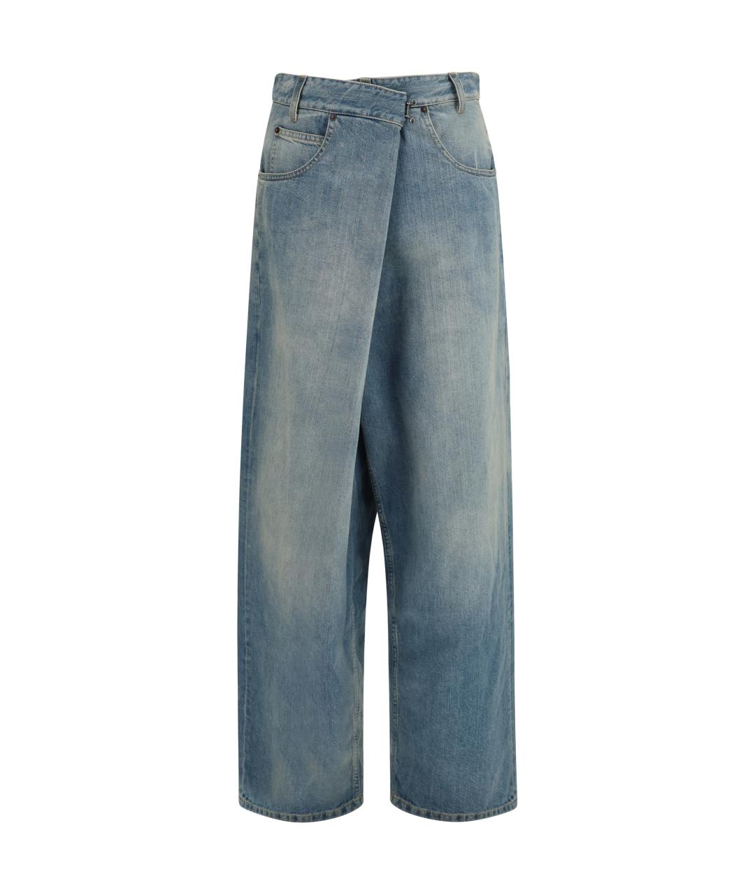MAISON MARGIELA Синие хлопковые прямые джинсы, фото 1