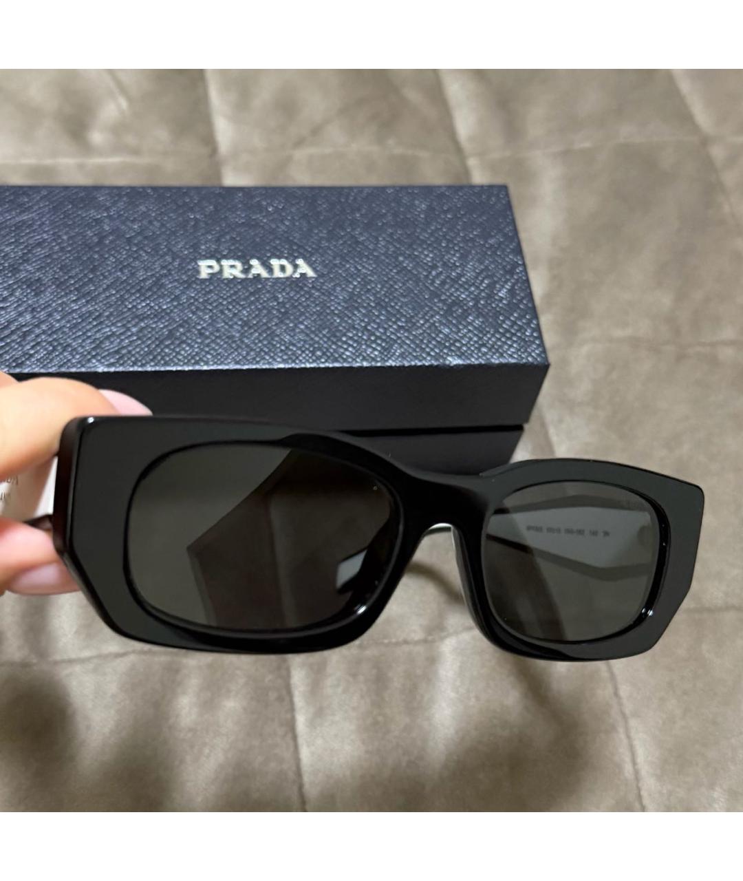 PRADA Черные пластиковые солнцезащитные очки, фото 8