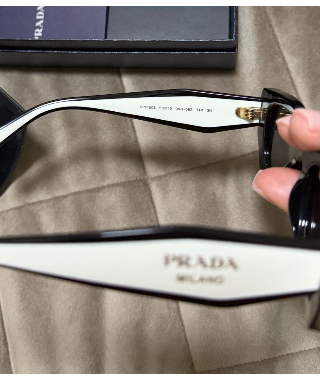 PRADA Черные пластиковые солнцезащитные очки, фото 5