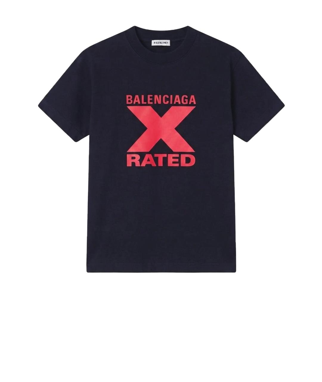 BALENCIAGA Черная хлопковая футболка, фото 1