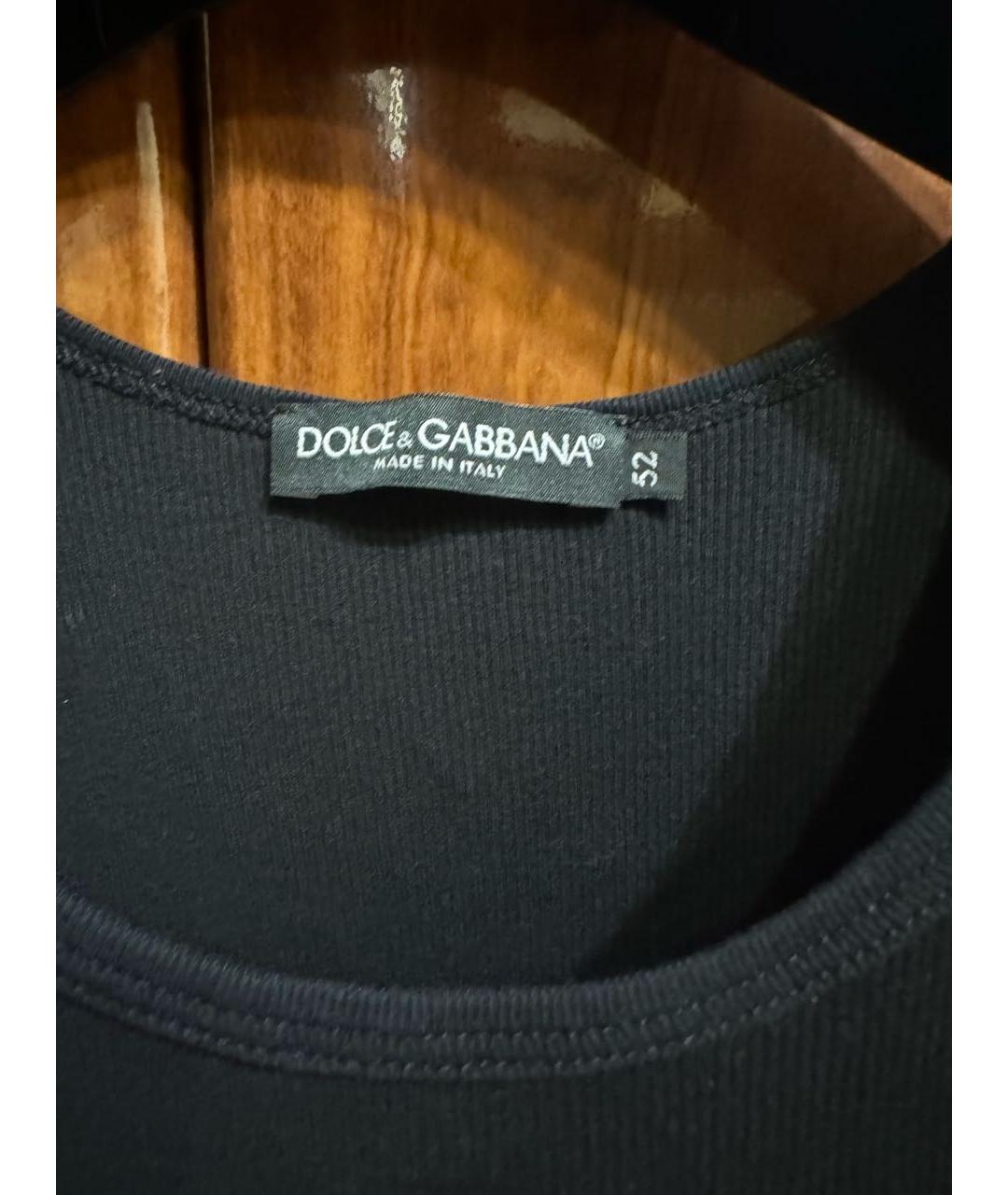 DOLCE&GABBANA Черная хлопковая майка, фото 2