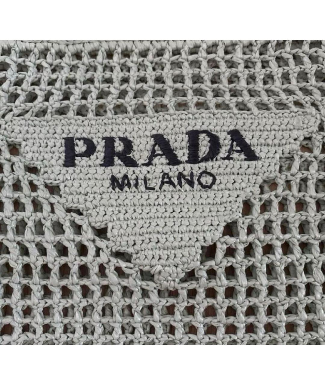 PRADA Зеленая плетеная пляжная сумка, фото 4