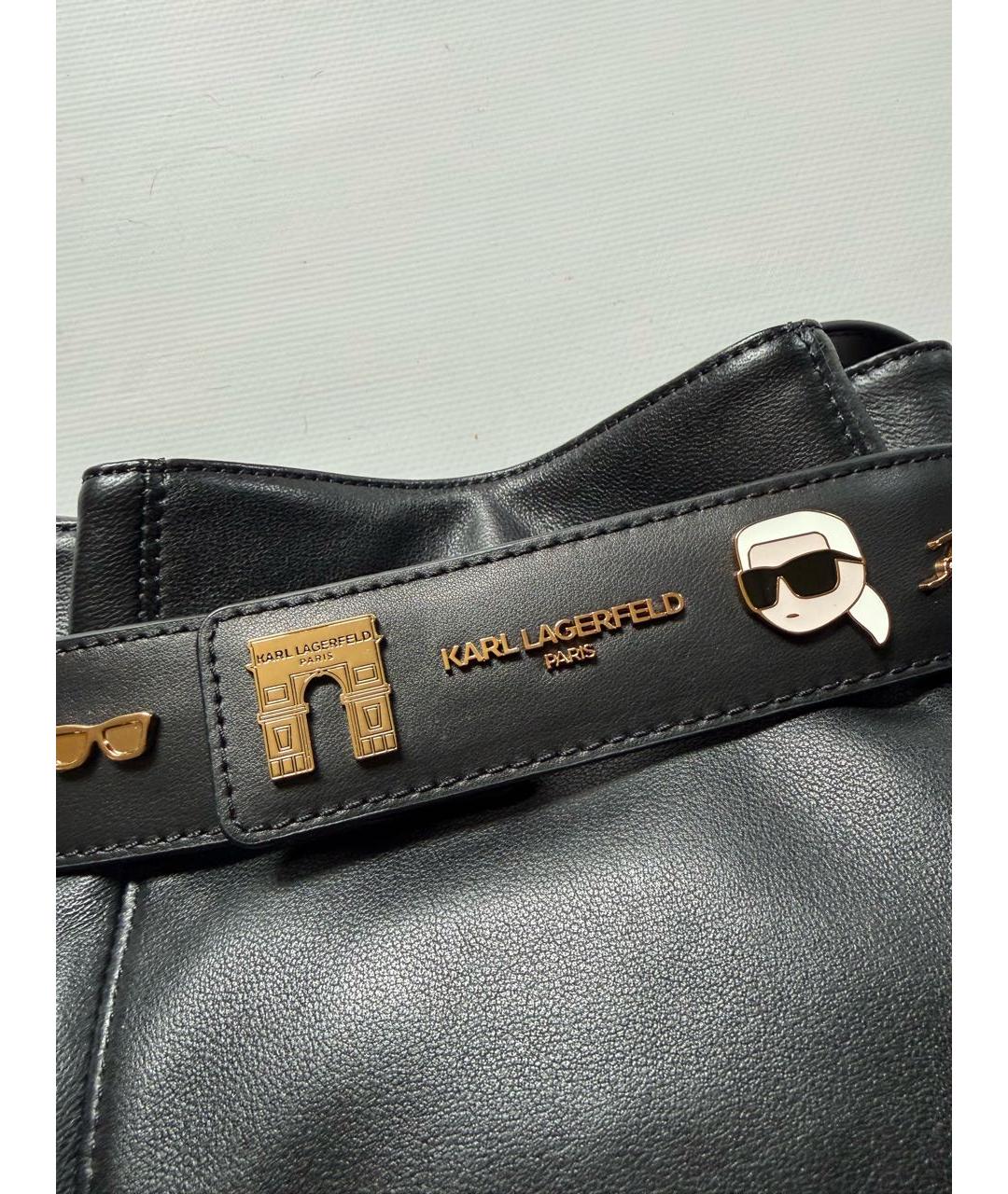 KARL LAGERFELD Черная сумка через плечо из искусственной кожи, фото 2