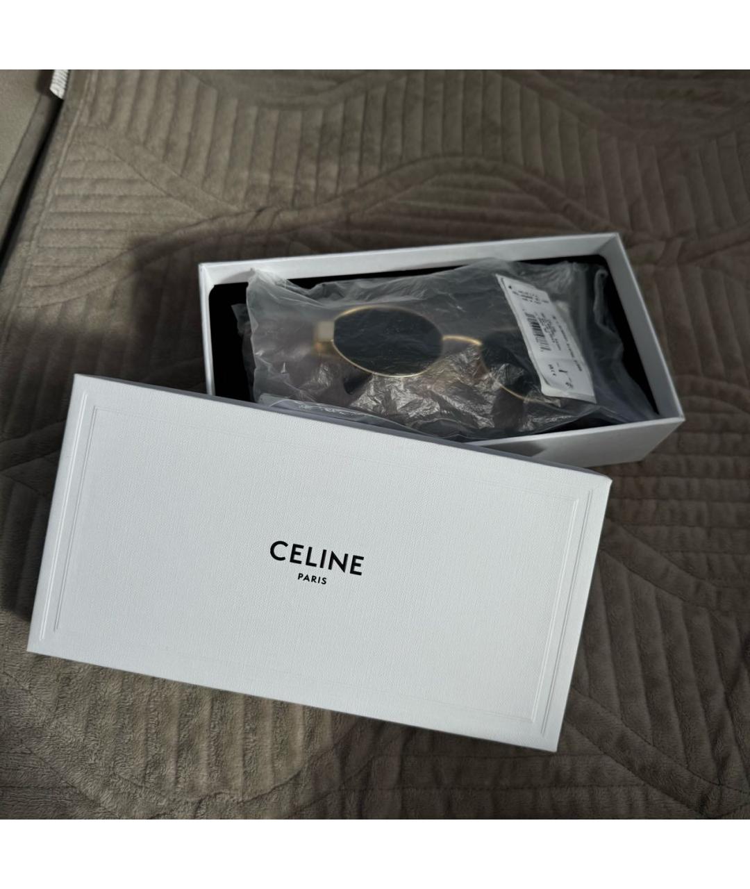 CELINE Золотые металлические солнцезащитные очки, фото 5