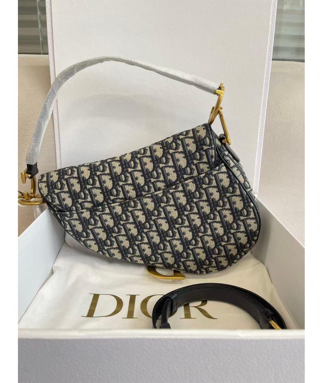 CHRISTIAN DIOR Черная деним сумка тоут, фото 2