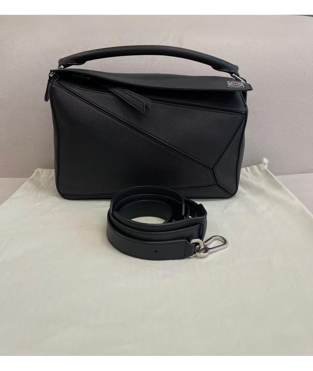 LOEWE Черная кожаная сумка тоут, фото 7