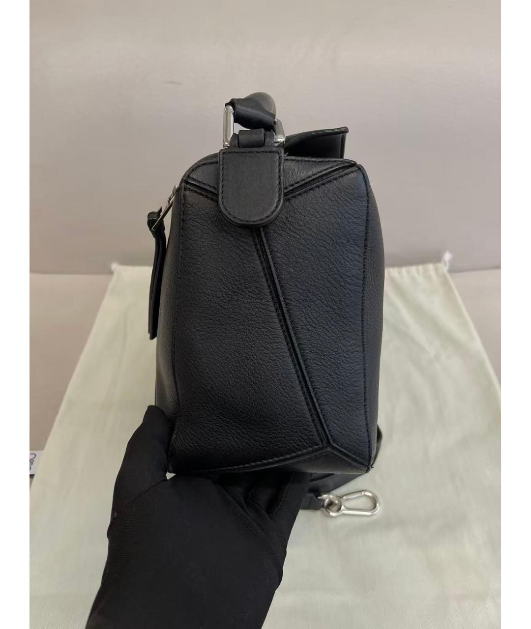 LOEWE Черная кожаная сумка тоут, фото 4
