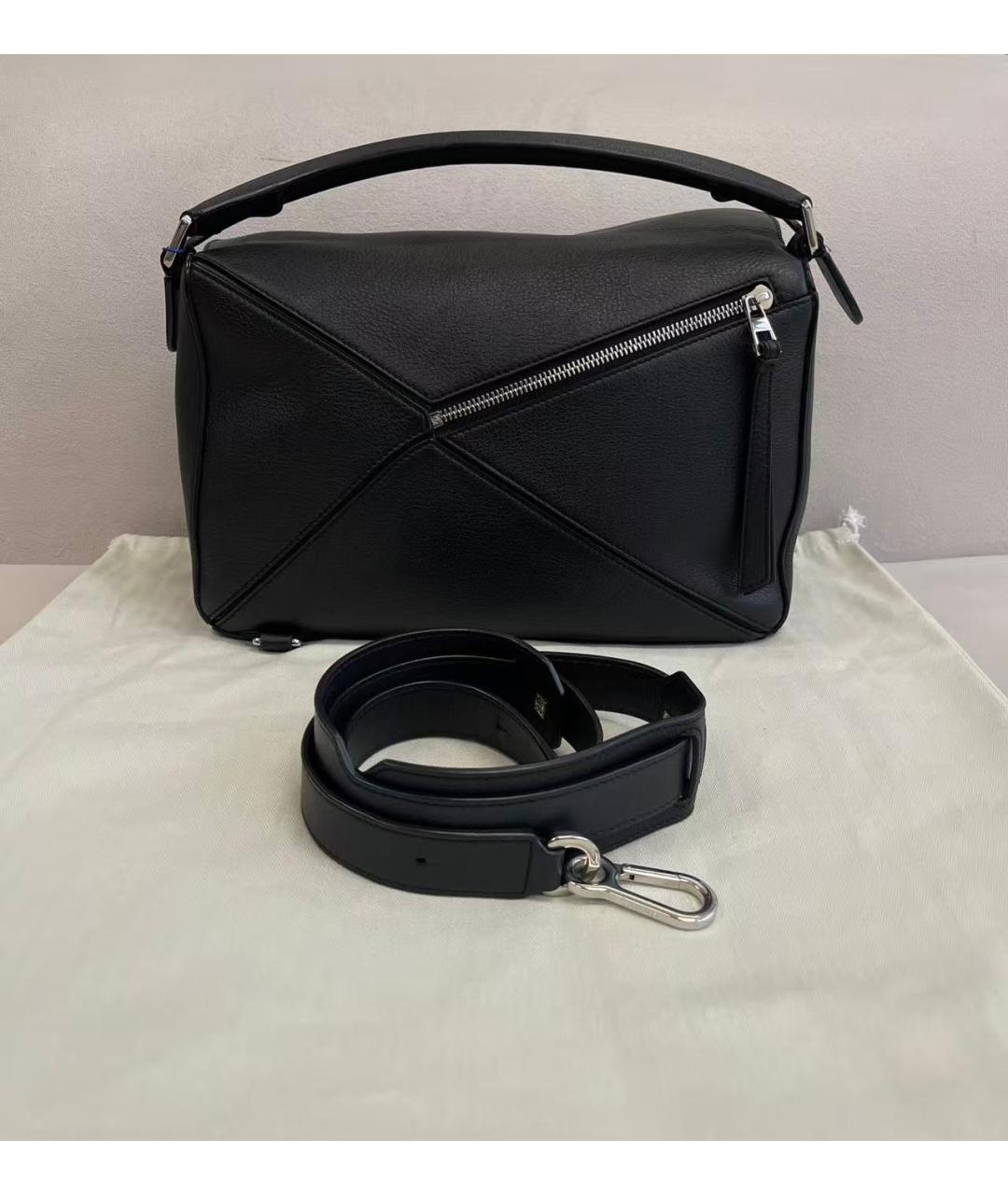 LOEWE Черная кожаная сумка тоут, фото 2