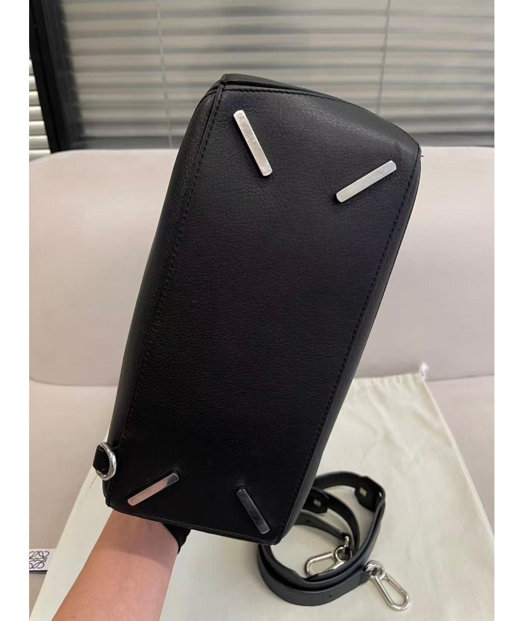LOEWE Черная кожаная сумка тоут, фото 5