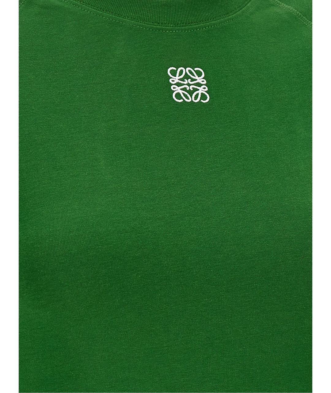 LOEWE Зеленая хлопковая футболка, фото 4