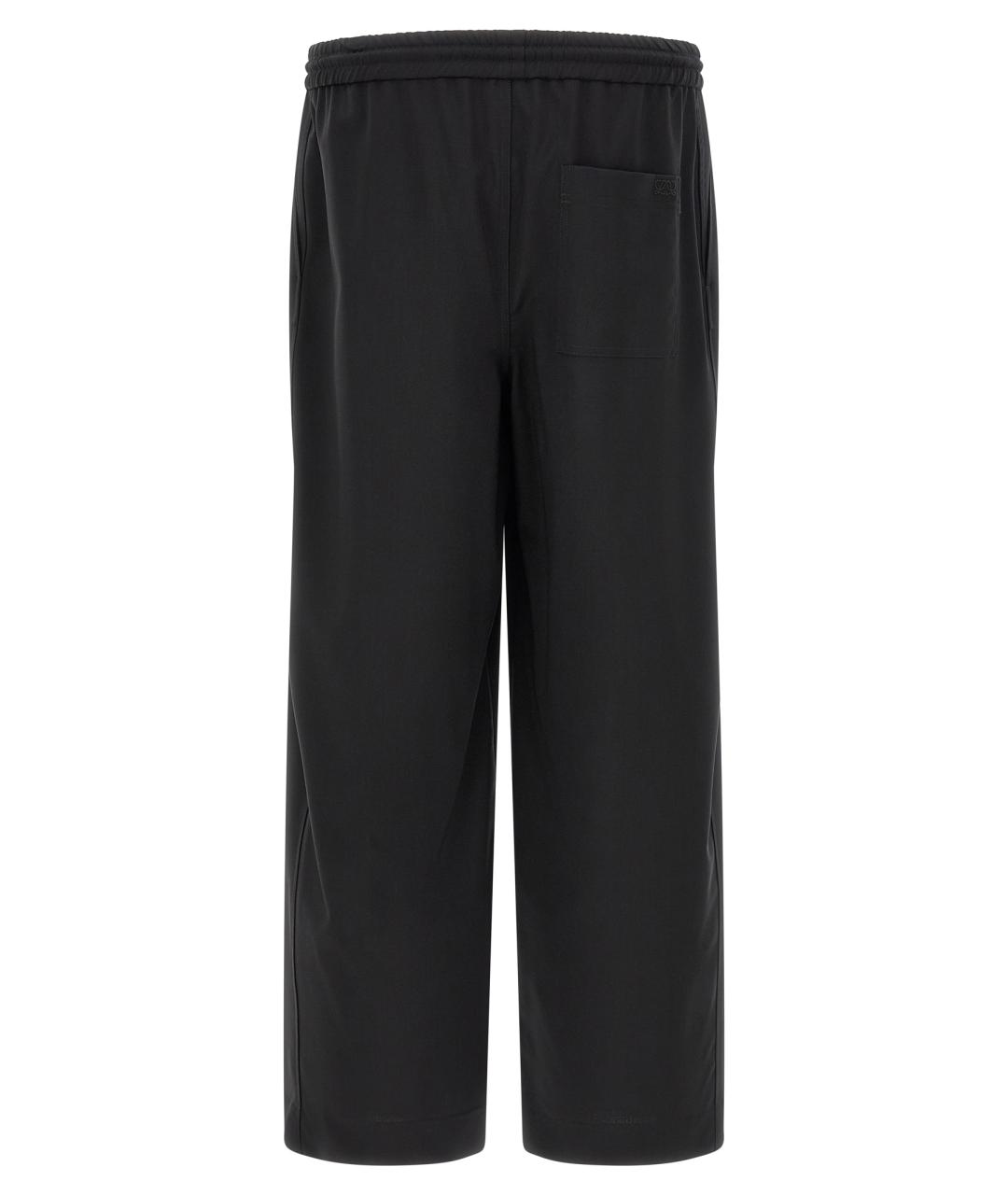 LOEWE Черные шерстяные повседневные брюки, фото 2