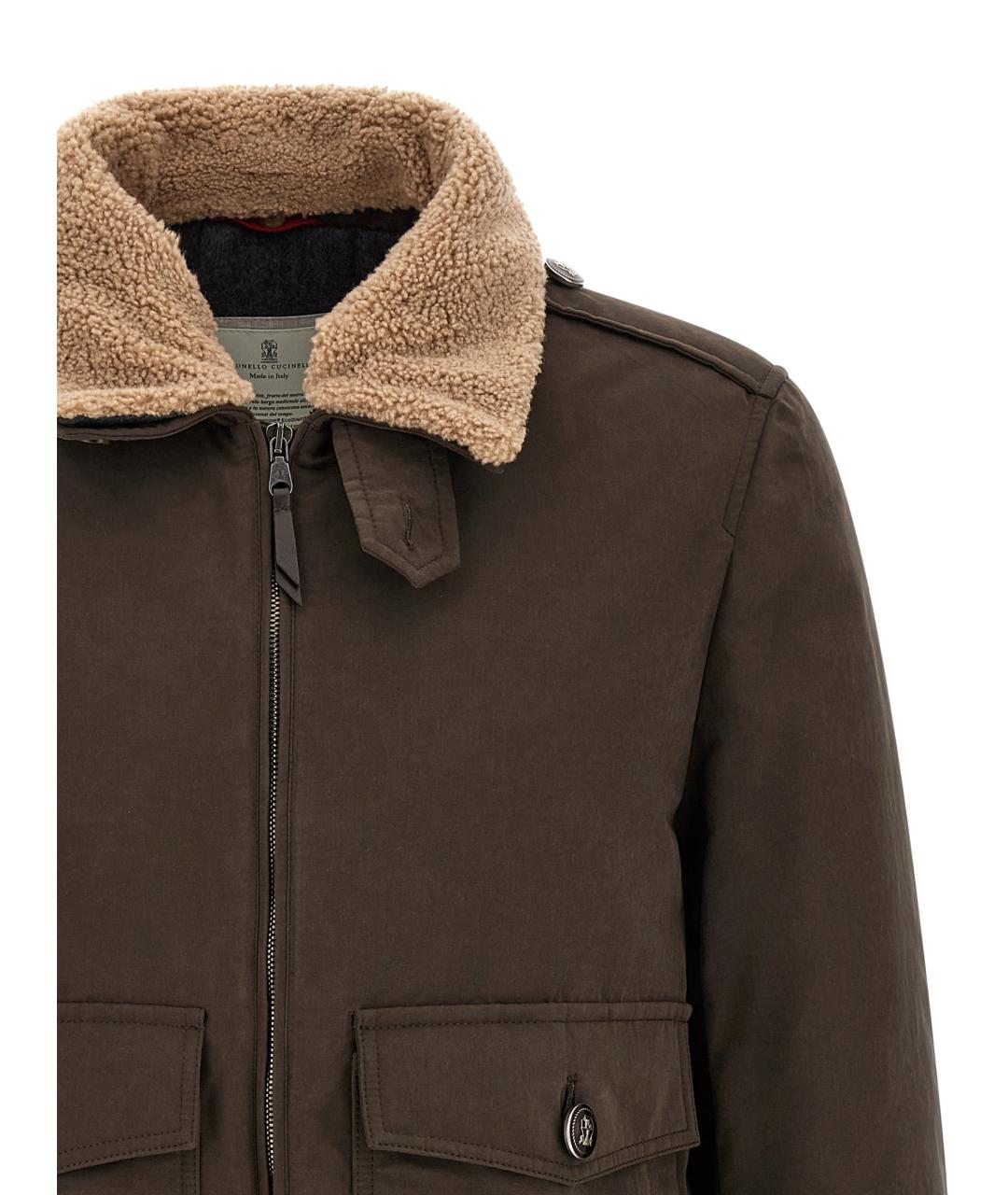 BRUNELLO CUCINELLI Коричневая хлопковая куртка, фото 4