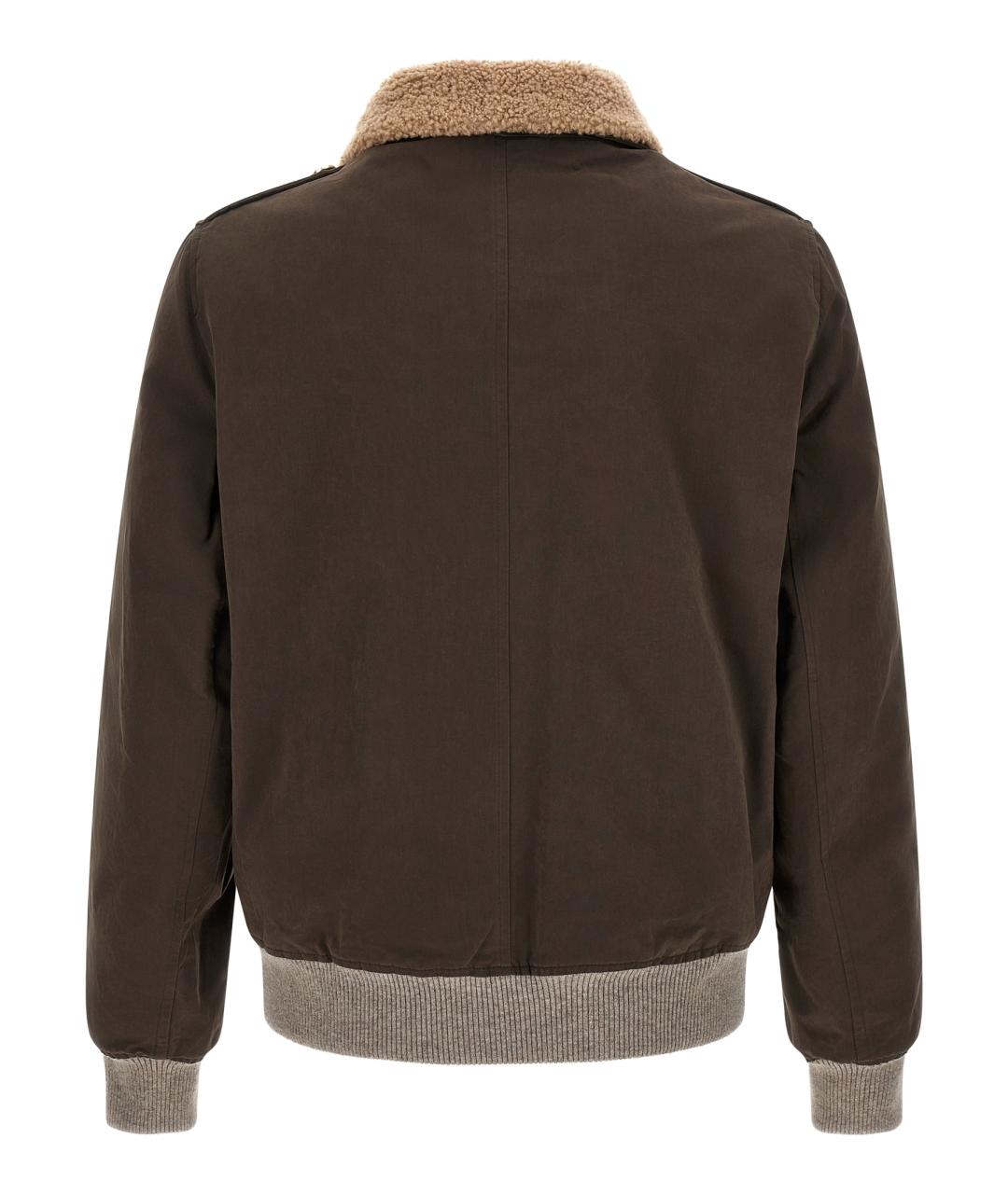 BRUNELLO CUCINELLI Коричневая хлопковая куртка, фото 3