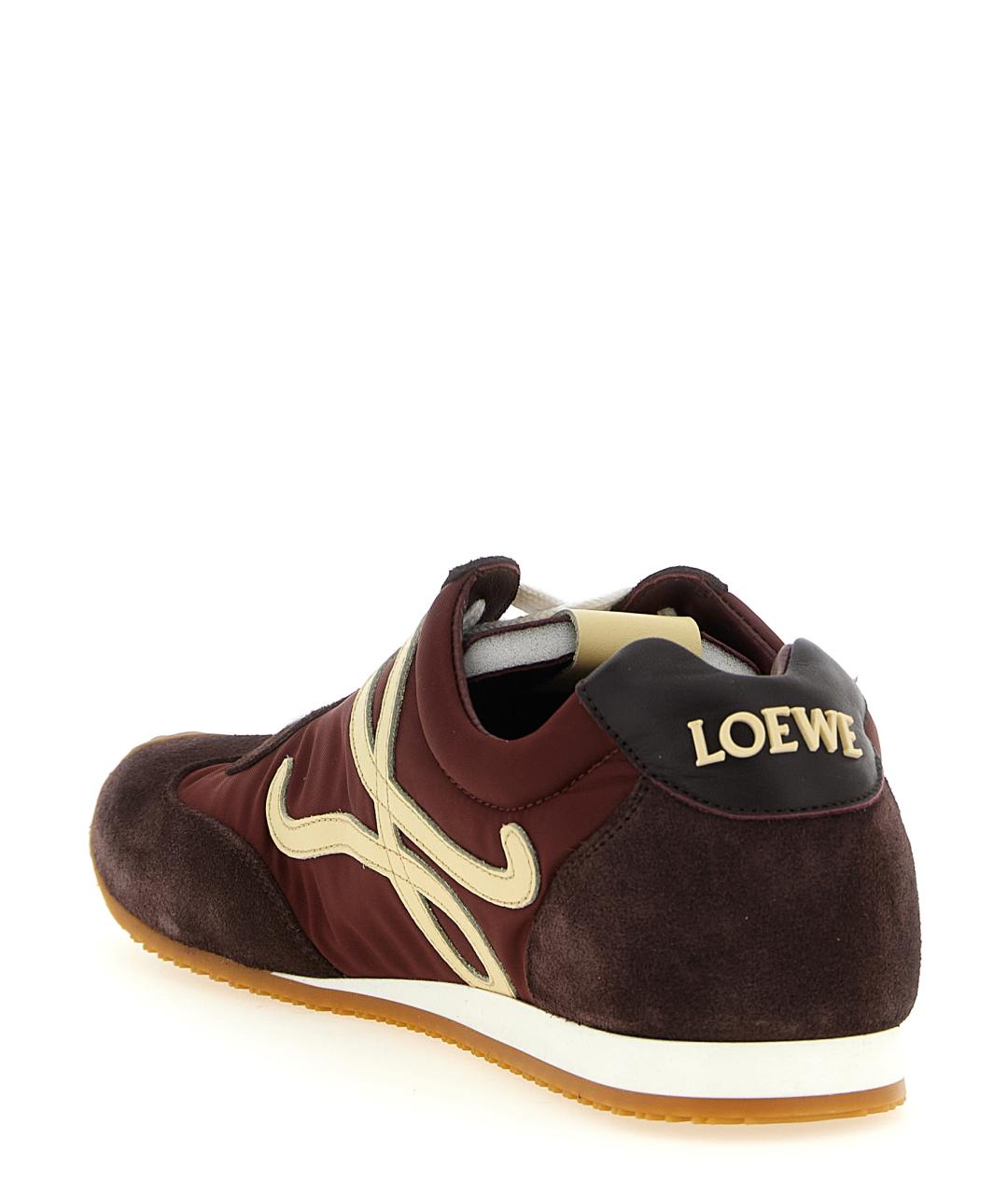 LOEWE Бордовые синтетические низкие кроссовки / кеды, фото 3