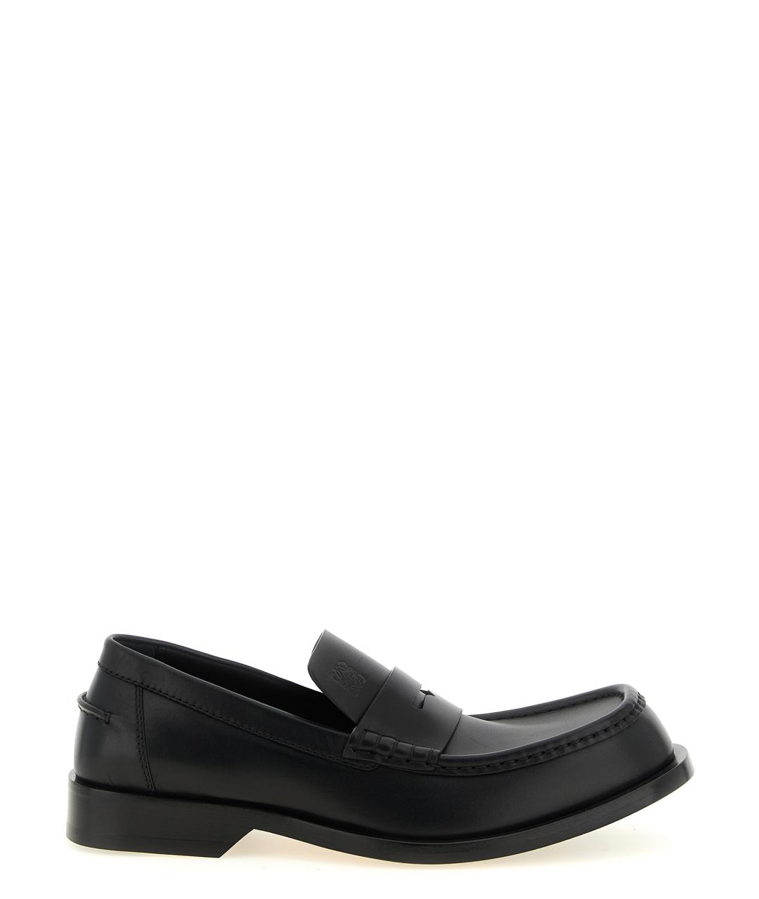 LOEWE Черные кожаные лоферы, фото 1