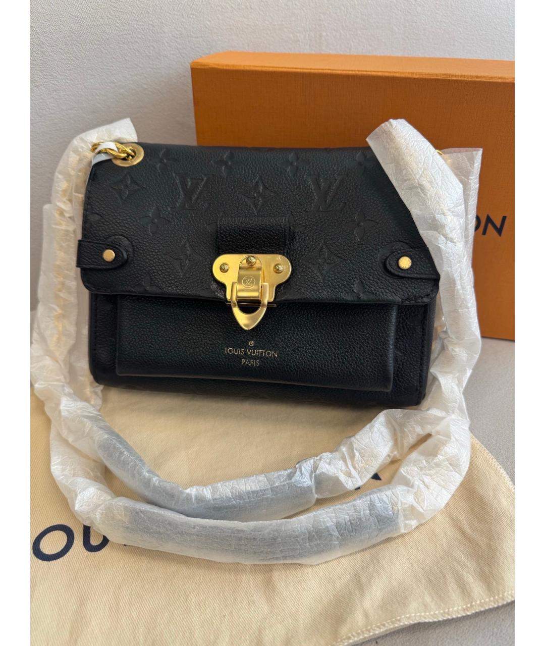 LOUIS VUITTON Черная кожаная сумка через плечо, фото 7