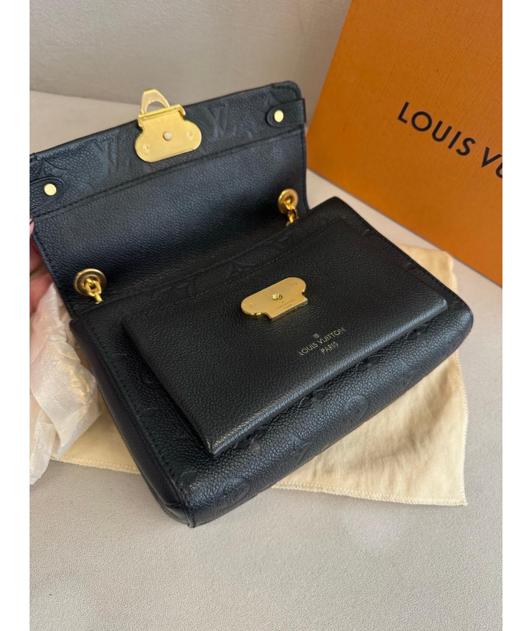 LOUIS VUITTON Черная кожаная сумка через плечо, фото 5