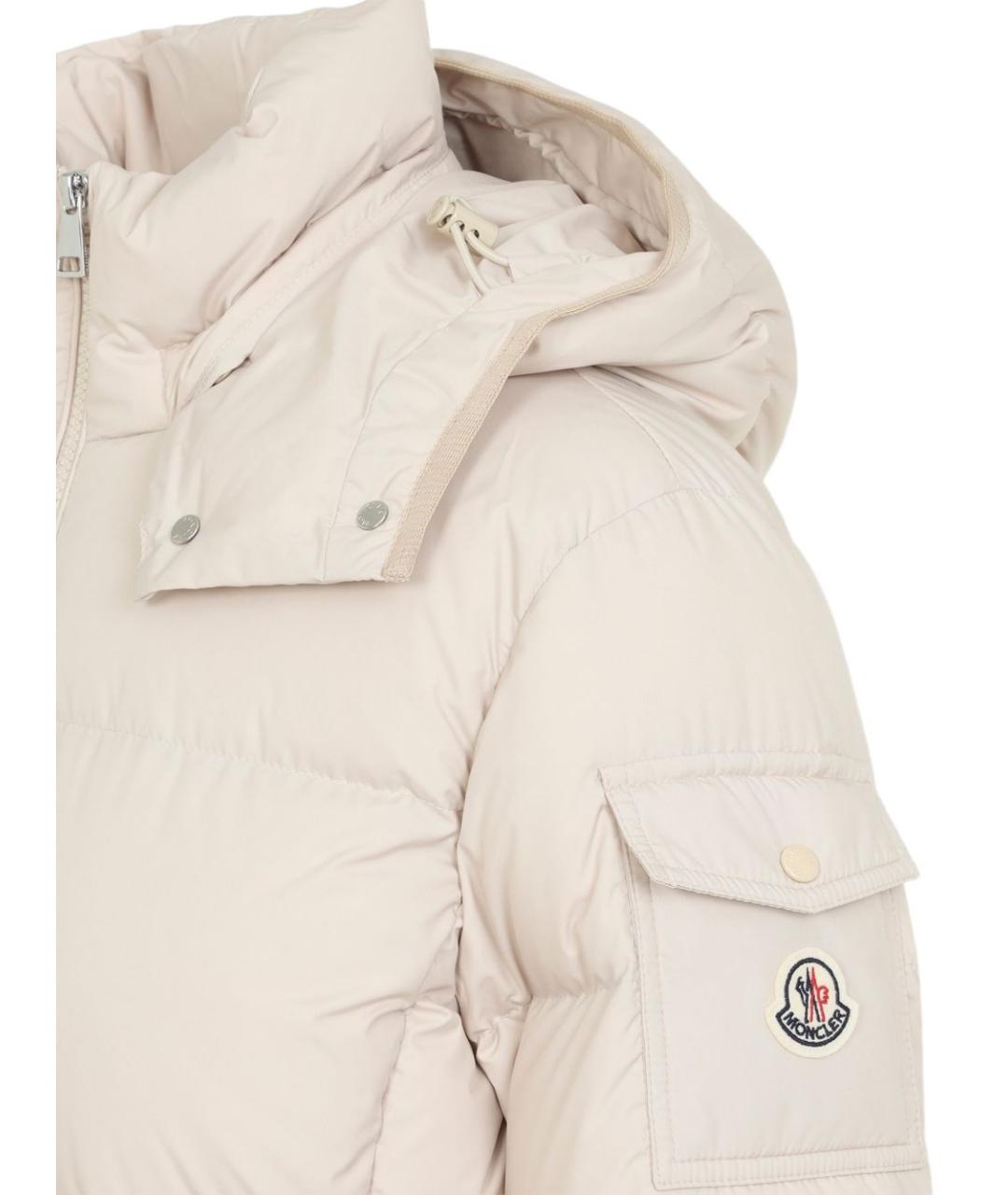MONCLER Бежевая полиэстеровая куртка, фото 4