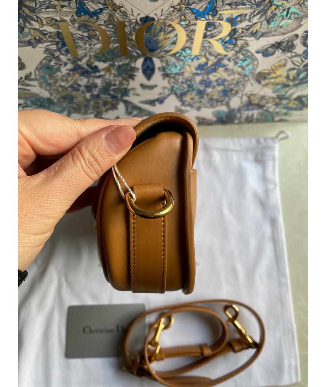 CHRISTIAN DIOR Коричневая кожаная сумка тоут, фото 4