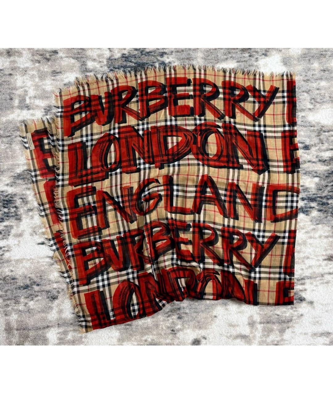 BURBERRY Мульти шерстяной шарф, фото 2