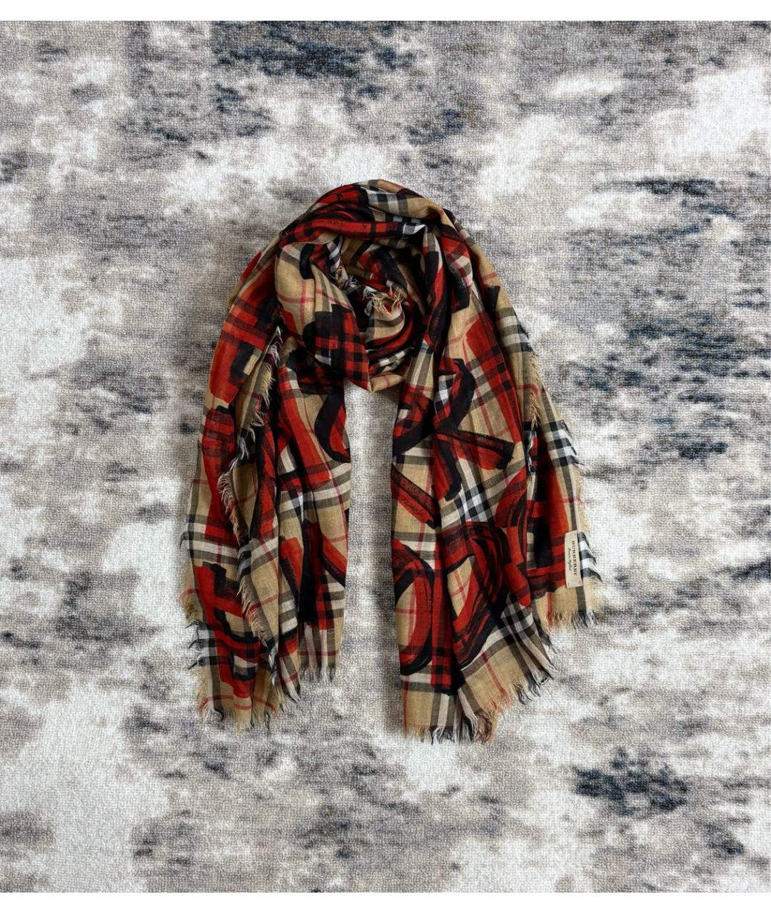 BURBERRY Мульти шерстяной шарф, фото 4