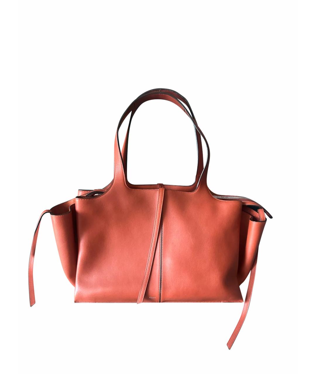 CELINE Оранжевая кожаная сумка через плечо, фото 1