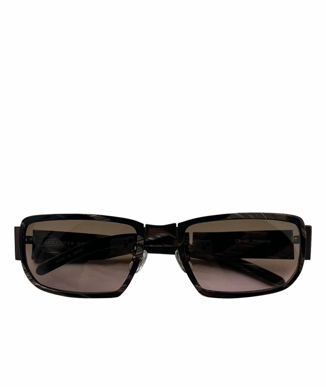 ALEXANDER MCQUEEN Коричневые пластиковые солнцезащитные очки, фото 10