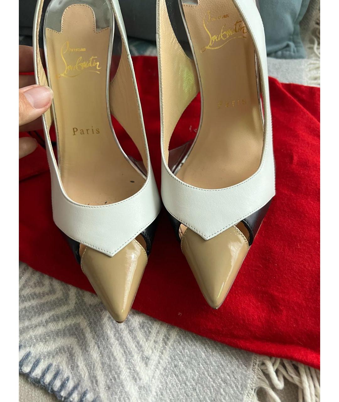 CHRISTIAN LOUBOUTIN Белые кожаные туфли, фото 2