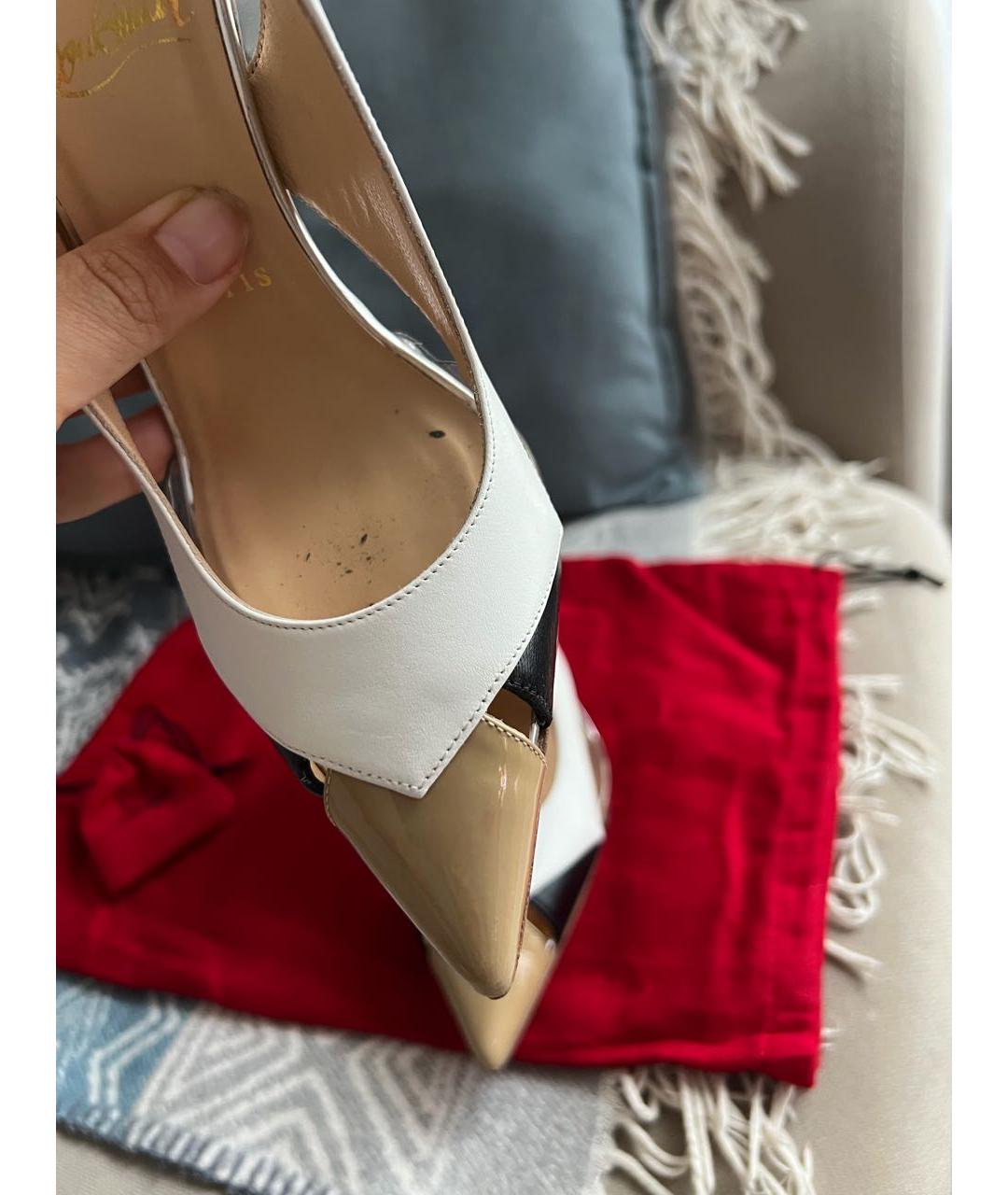CHRISTIAN LOUBOUTIN Белые кожаные туфли, фото 5
