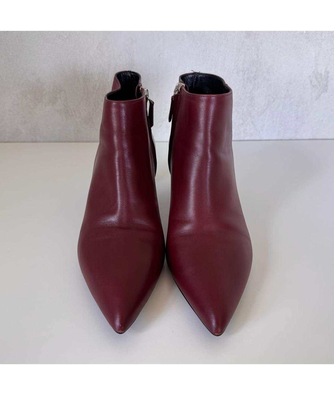 PRADA Бордовые кожаные ботильоны, фото 2