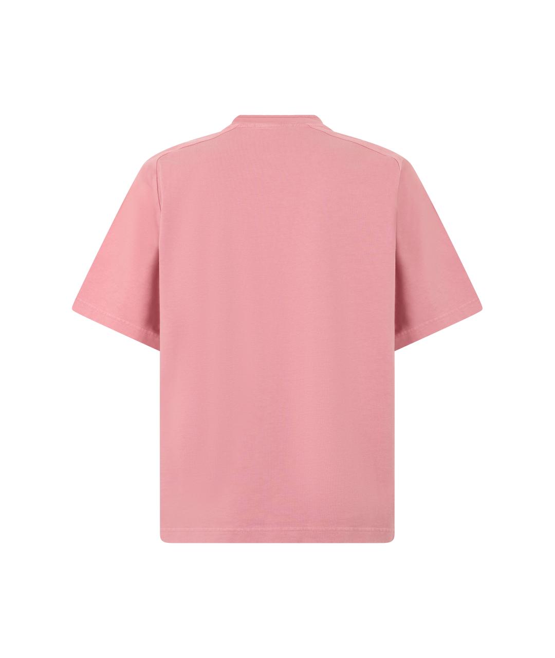 STONE ISLAND Розовая хлопковая футболка, фото 2