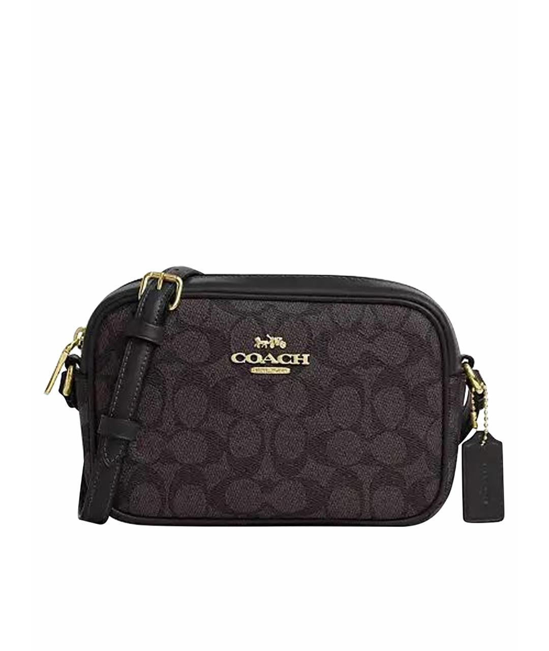 COACH Коричневая сумка через плечо из канвы, фото 1