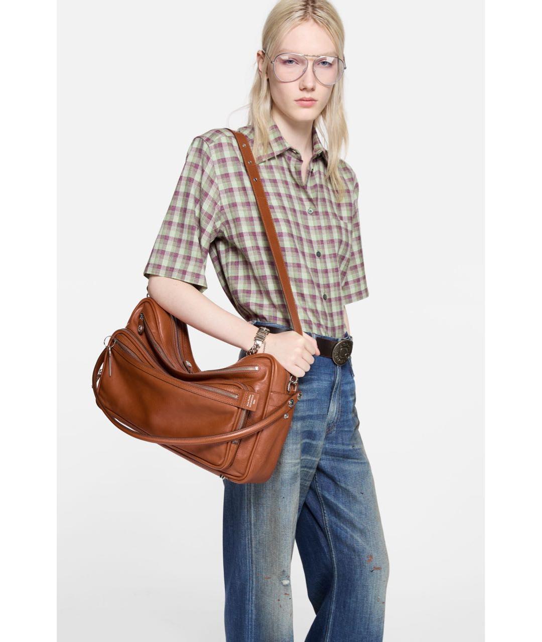 ACNE STUDIOS Коричневая кожаная сумка тоут, фото 6