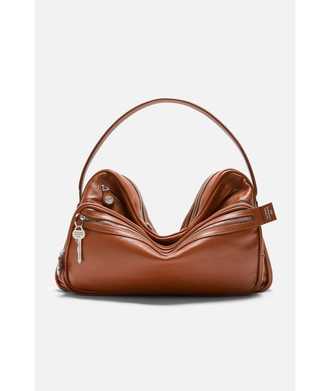 ACNE STUDIOS Коричневая кожаная сумка тоут, фото 9