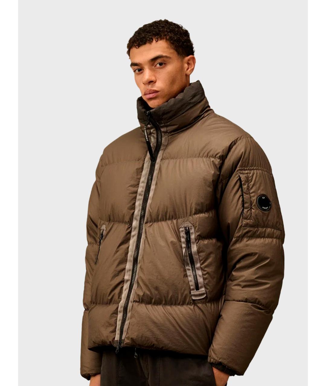 CP COMPANY Коричневый нейлоновый пуховик, фото 2