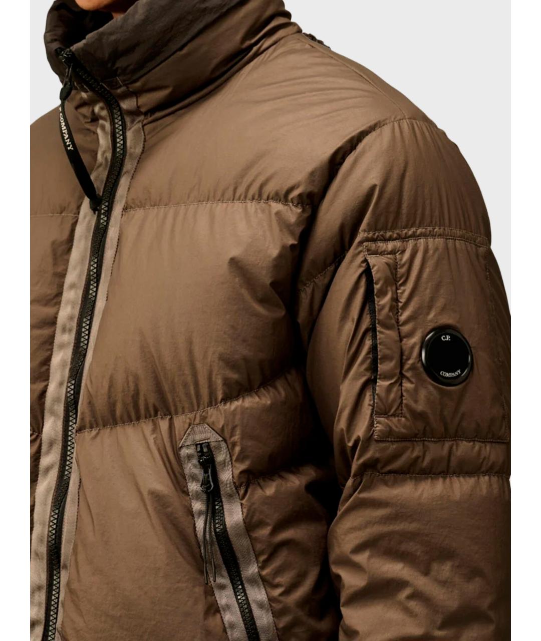 CP COMPANY Коричневый нейлоновый пуховик, фото 5