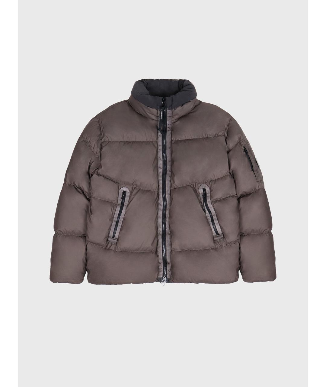 CP COMPANY Коричневый нейлоновый пуховик, фото 10